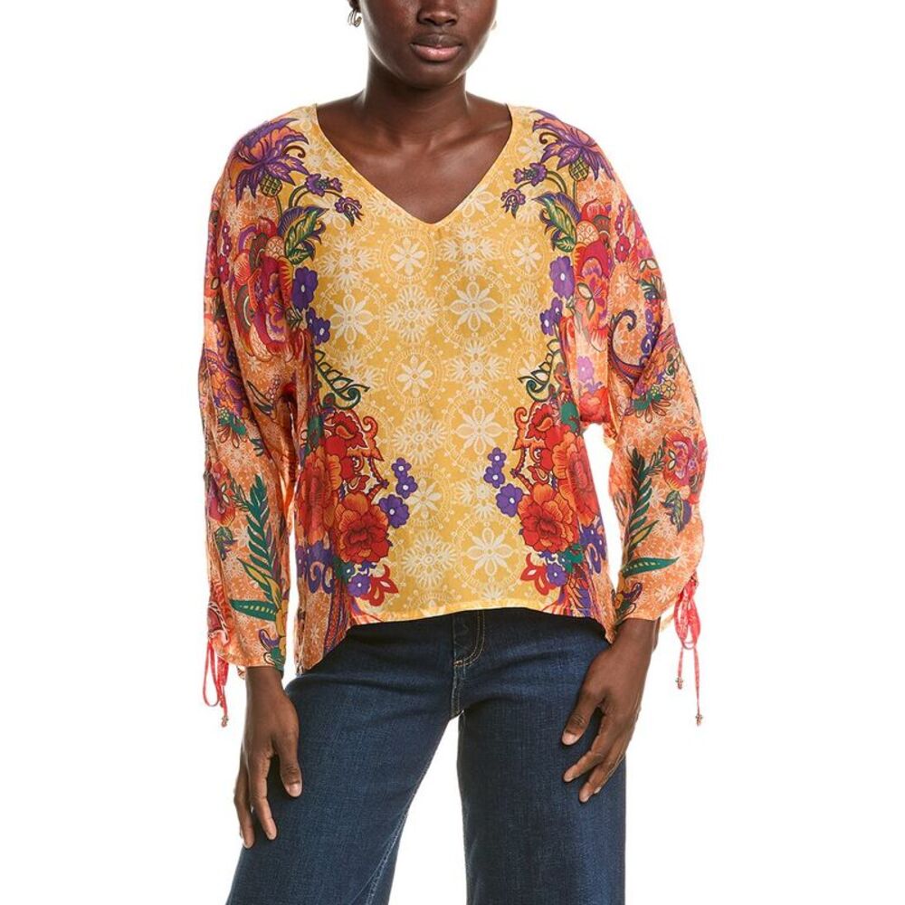 Johnny Was Womens Erykah Blouse, Yellow